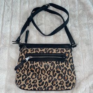 Leopard print cross body purse